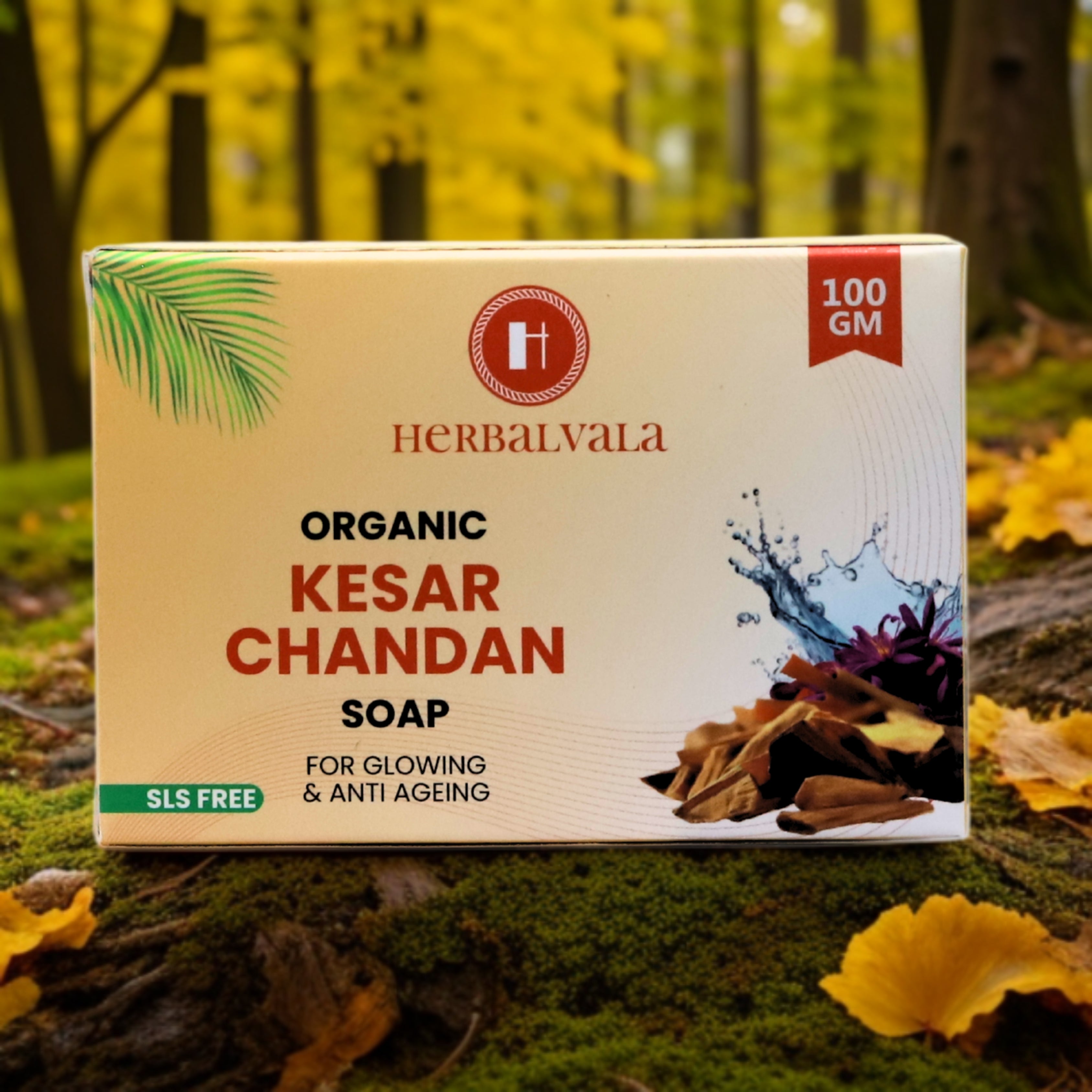 Herbalvala Glycerin-Based Kesar Chandan Soap for Refreshed & Nourished Body || Moisturizers || Soothes Skin, Gives Healthy Glow & Leaves Long Lasting Fragrance || (Pack of 3)