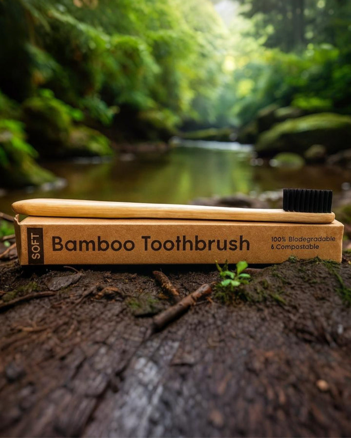 Herbalvala Bamboo Brush Soft Bristles for Deep & Organic Cleaning of Teeth || For Fungus Protection || Eco-friendly || Biodegradable And Compostable Handle (Pack of 2)