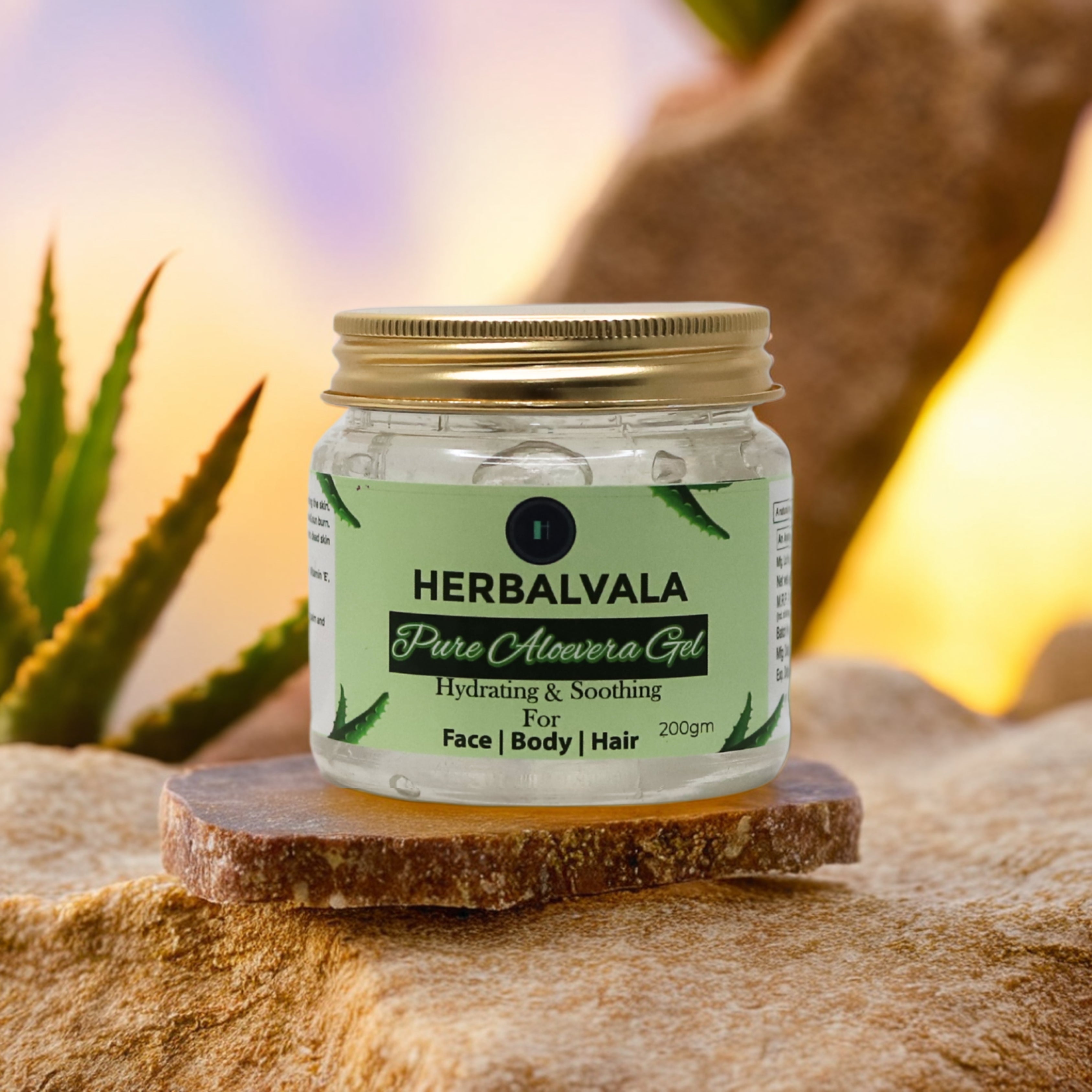 Herbalvala Pure Aloe Vera Gel – Naturally Made for Face, Body & Hair (200g)