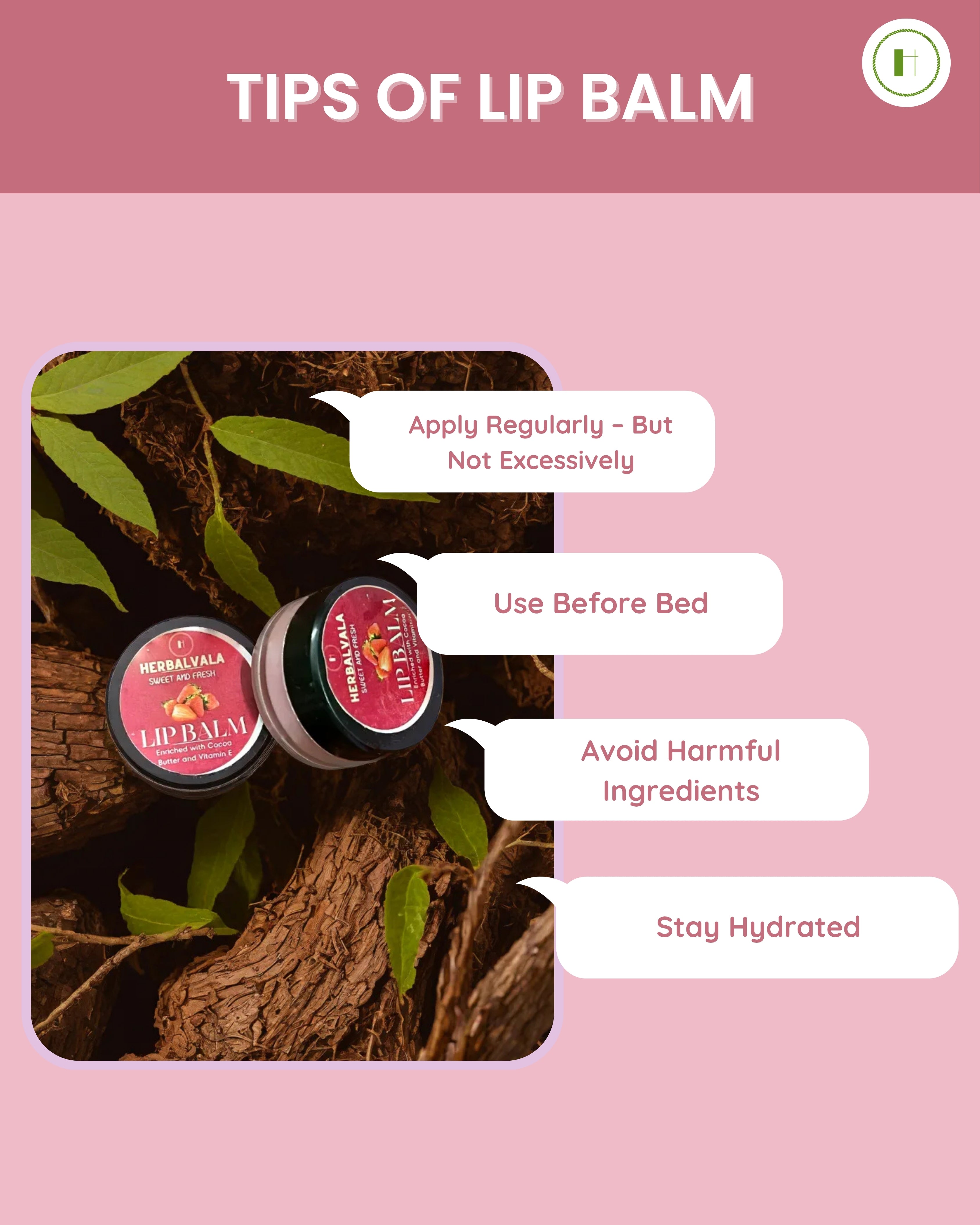 Herbalvala Lip Balm Combo of Strawberry + Beetroot + Coffee Flavour for Lip Care – Pack of 3