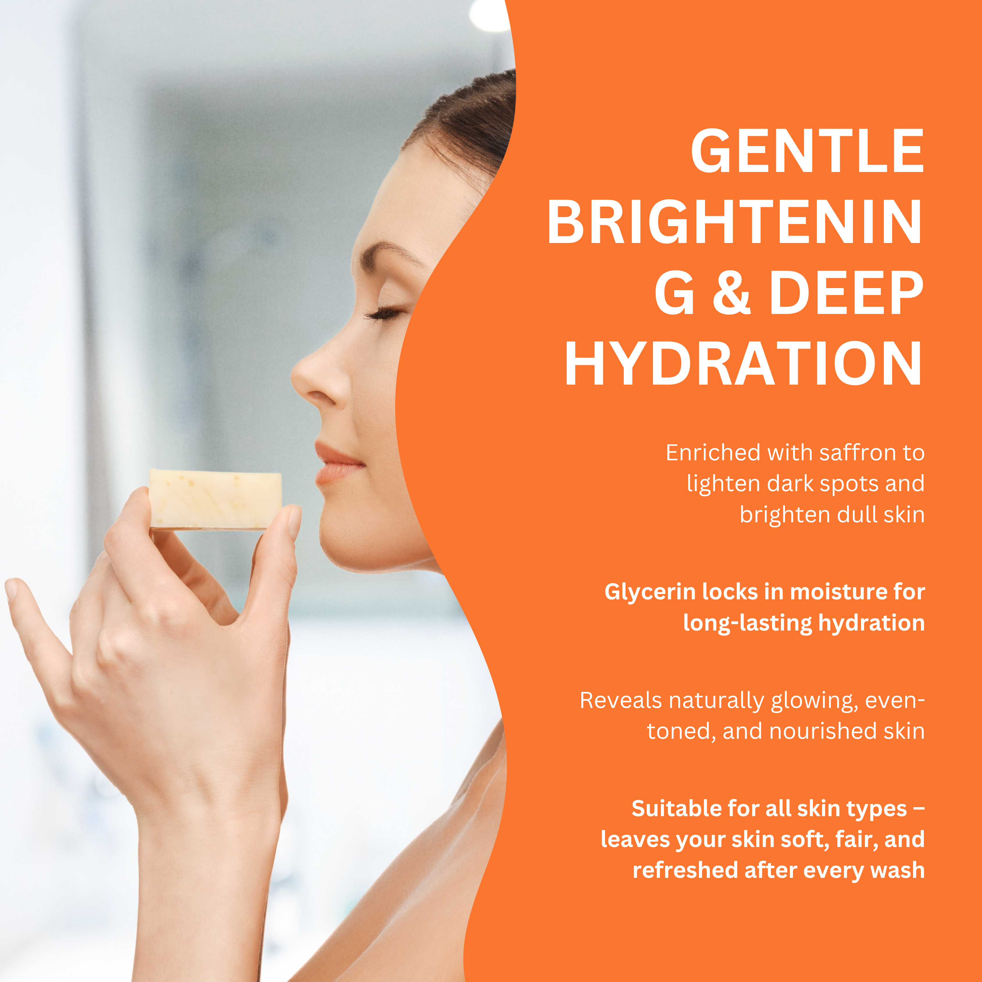 Herbalvala Glycerin-Based Kesar Chandan Soap for Refreshed & Nourished Body || Moisturizers || Soothes Skin, Gives Healthy Glow & Leaves Long Lasting Fragrance || (Pack of 3)