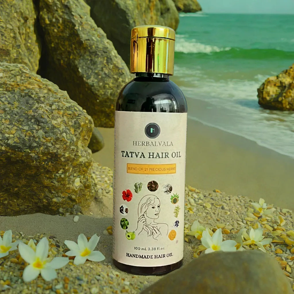 Herbalvala Tatva Hair Oil for Nourished Long Hair || Prevent Hairfall, Anti-dandruff, Premature Graying || Natural Care for Strong, Healthy, and Lustrous Hair || 100 ml
